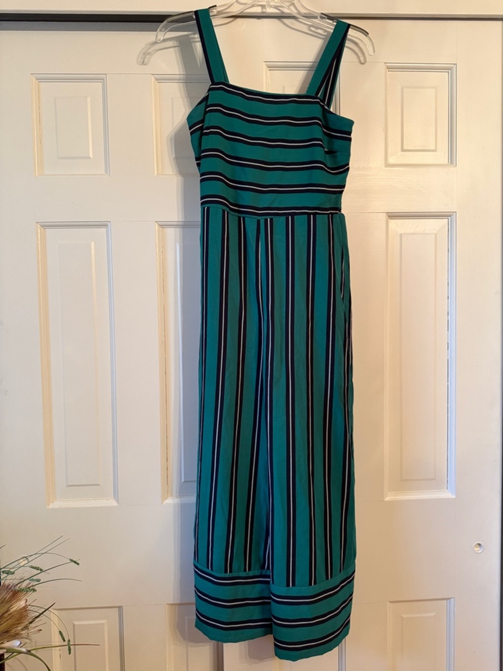 Japna Teal and Navy Striped Jumpsuit